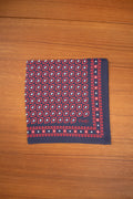 Red Tile Pocket Square Silk