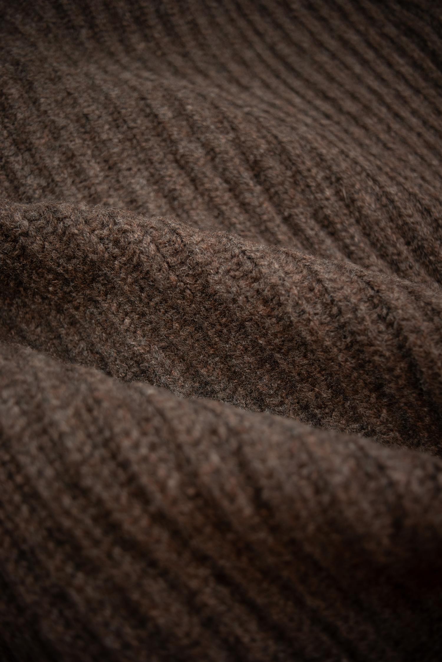 Cacao Lambswool Shawl Cardigan