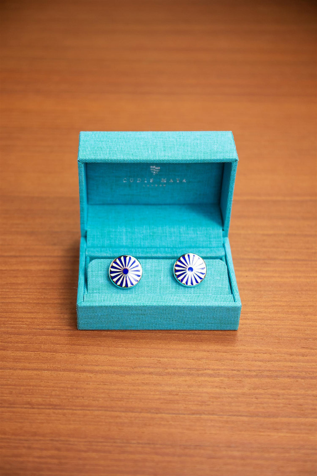 Navy Flora Cufflink