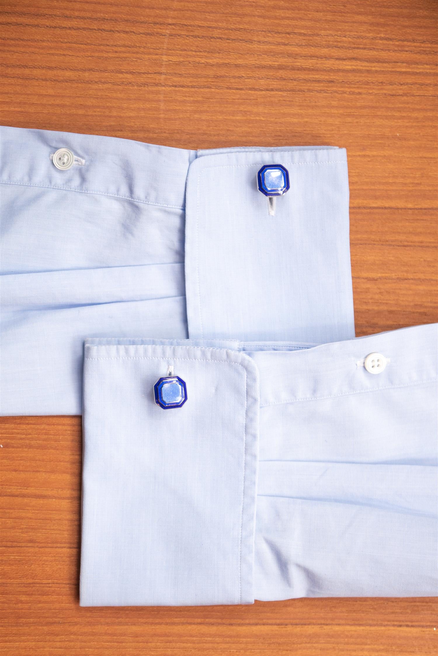 Blue Octagonal Band Cufflink