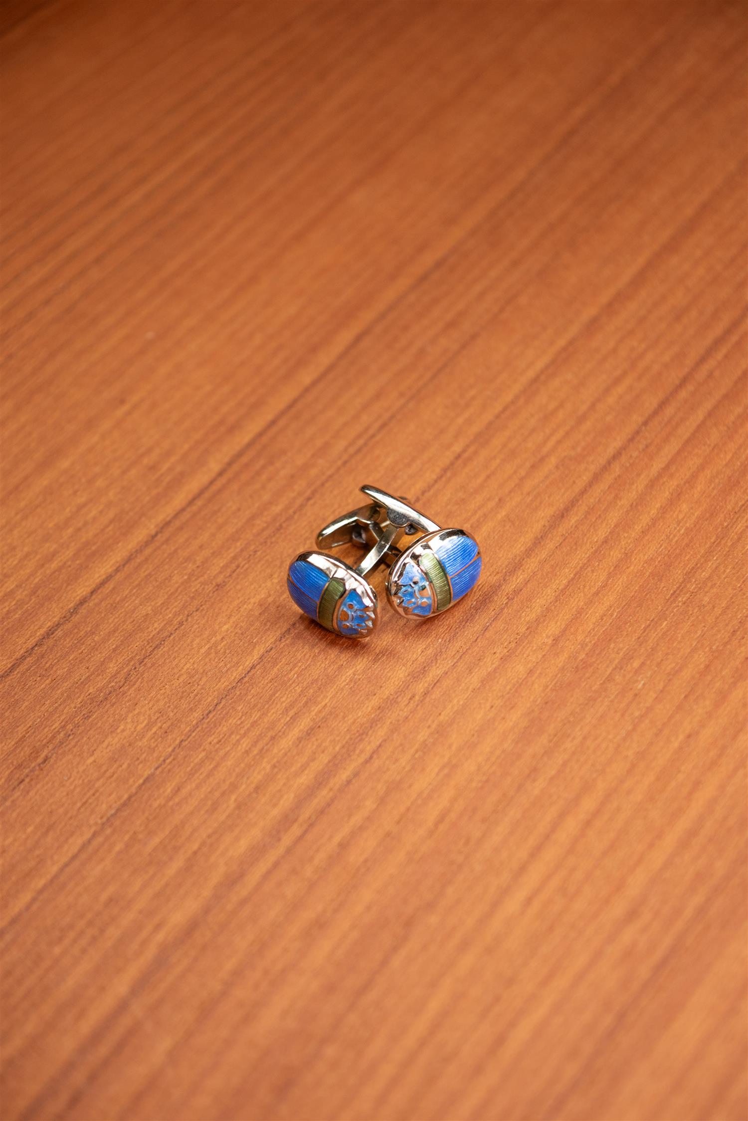 Blue Scarab Cufflink