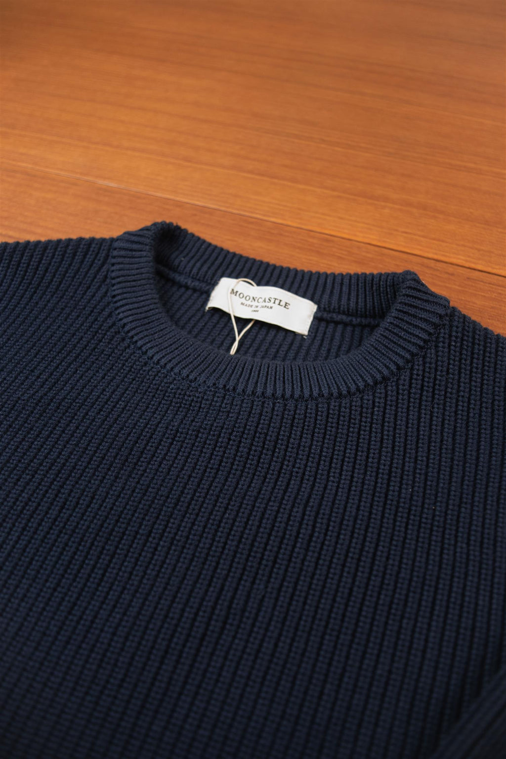 Navy Heavy Cotton Crew Neck Jumper
