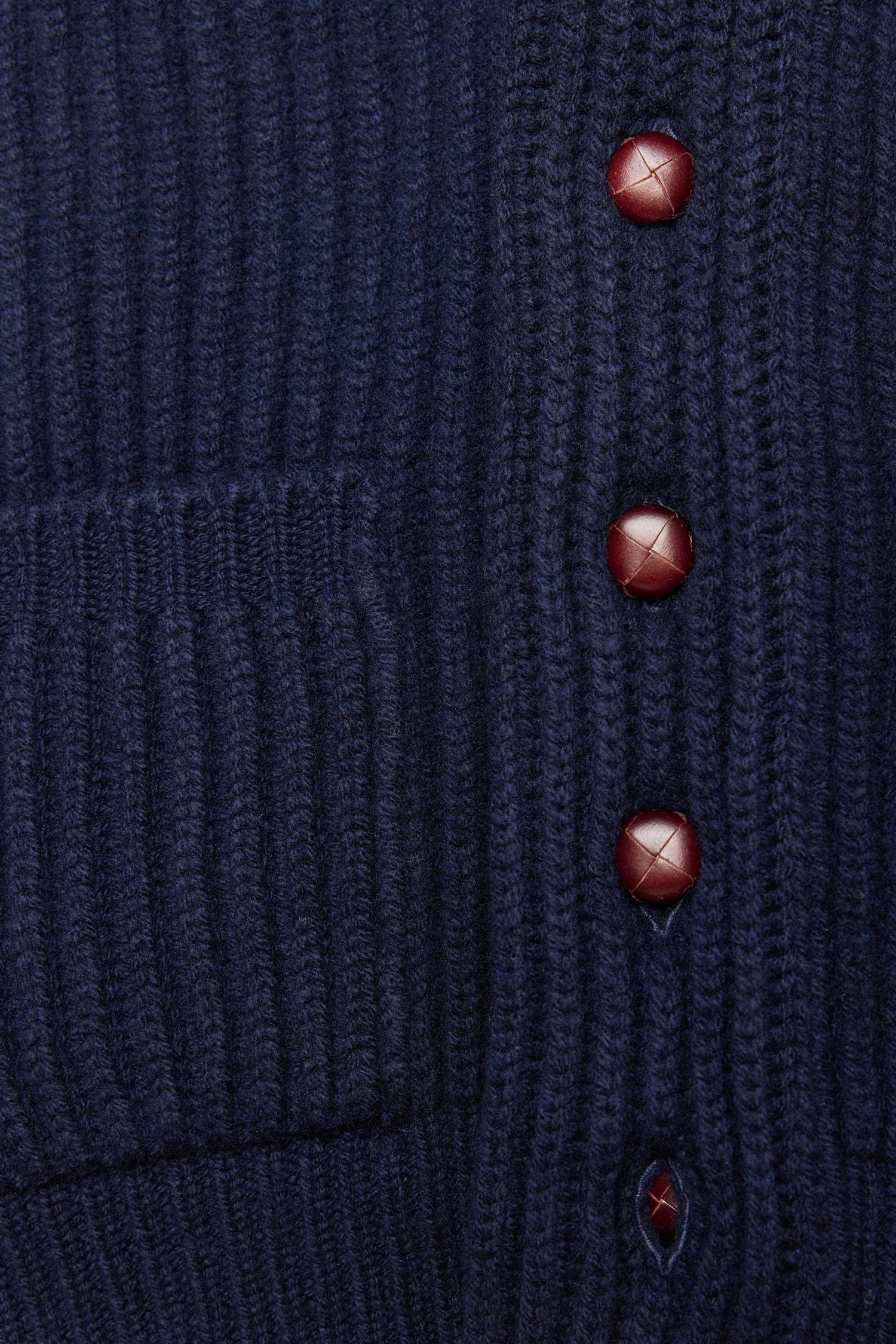 Navy Lambswool Shawl Cardigan