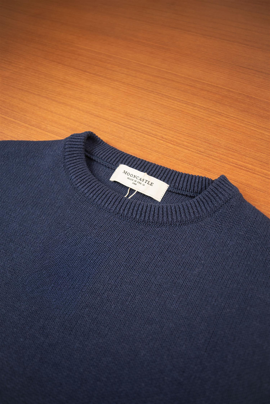 Navy Paper & Silk Crewneck Tee