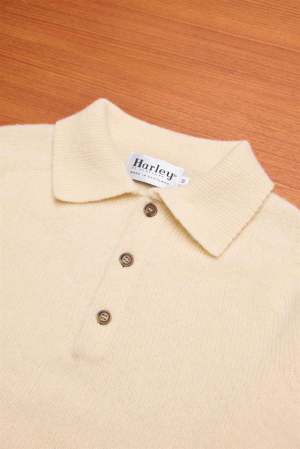 Vanilla Polo Neck Brushed Shetland Wool Jumper