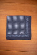 Navy Border Pocket Square Paisley