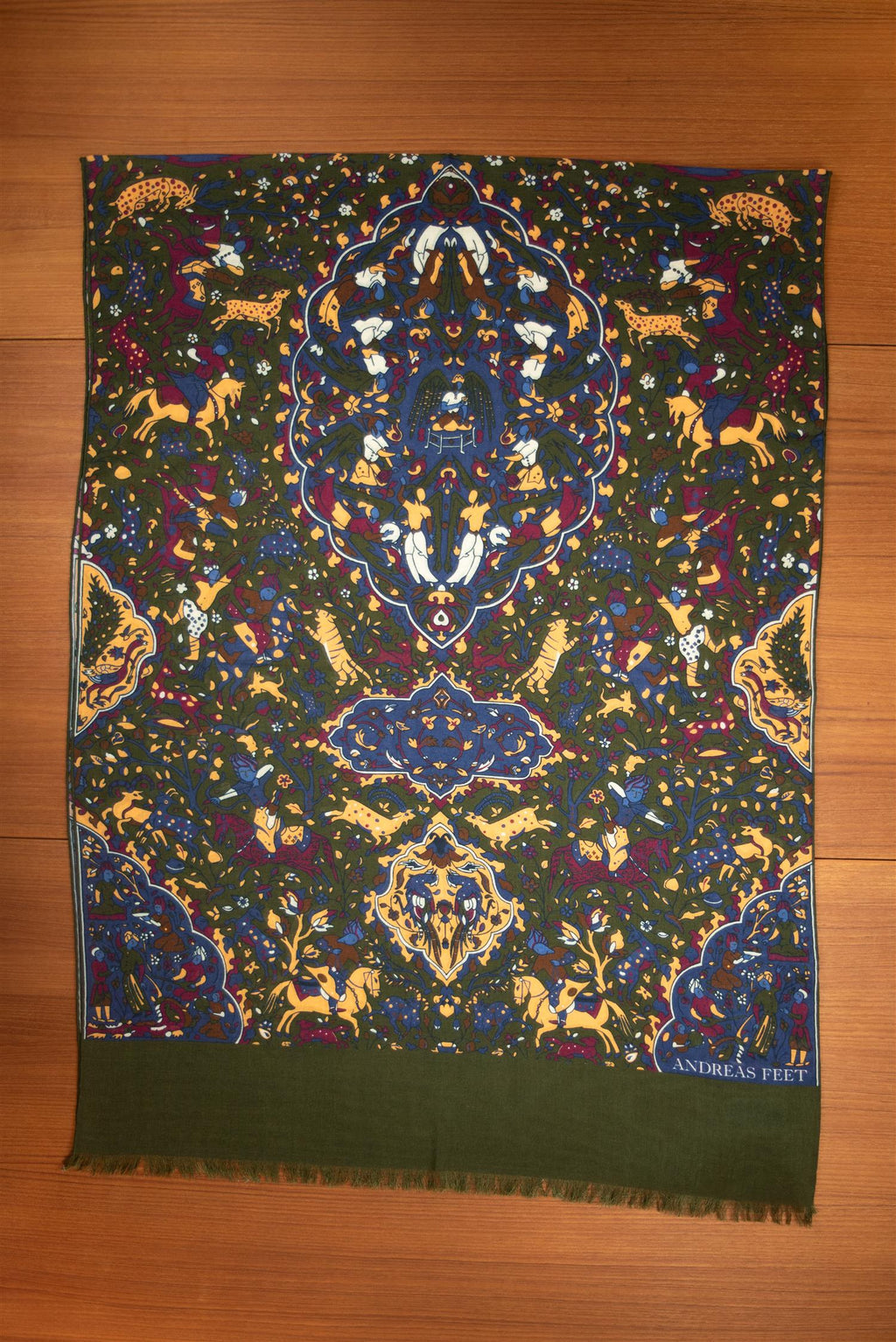 Olive Forest Hunting Wool & Silk Scarf