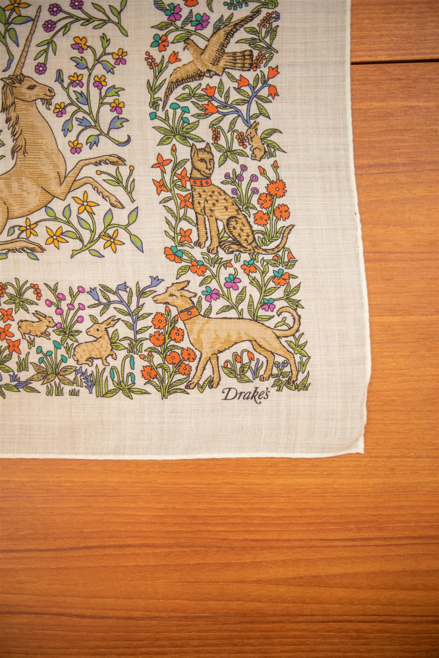 ECRU UNICORN PRINT BANDANA
