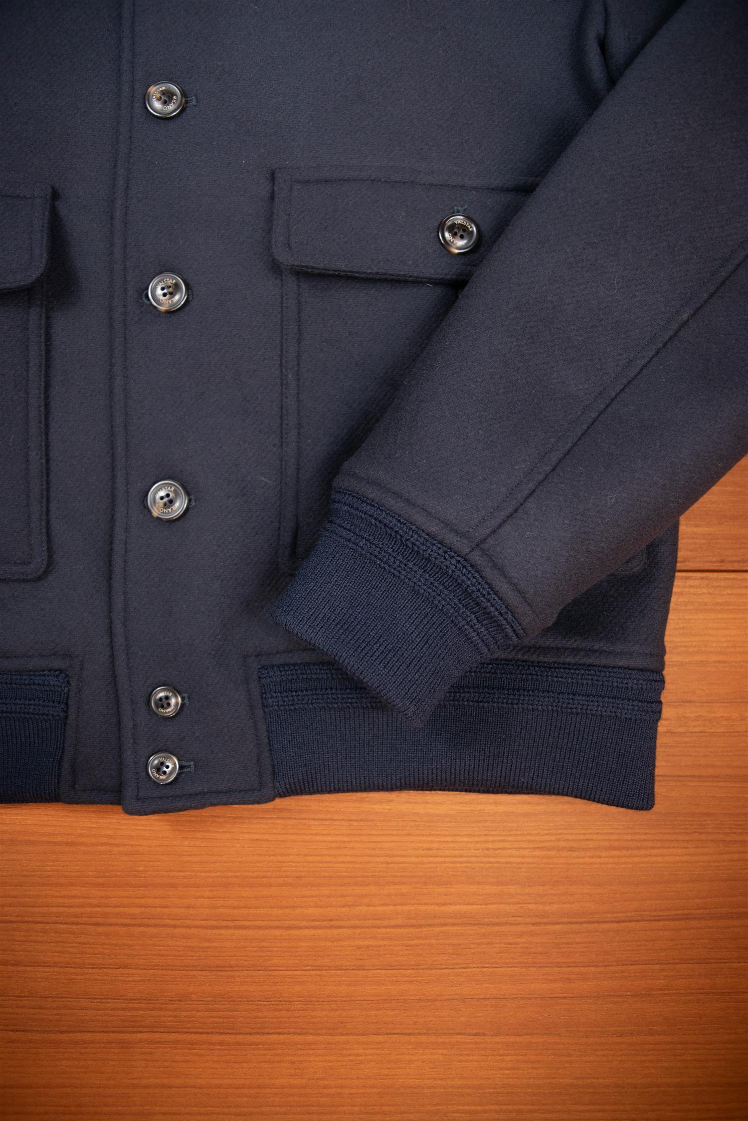 Valstarino Navy Wool Flight Jacket