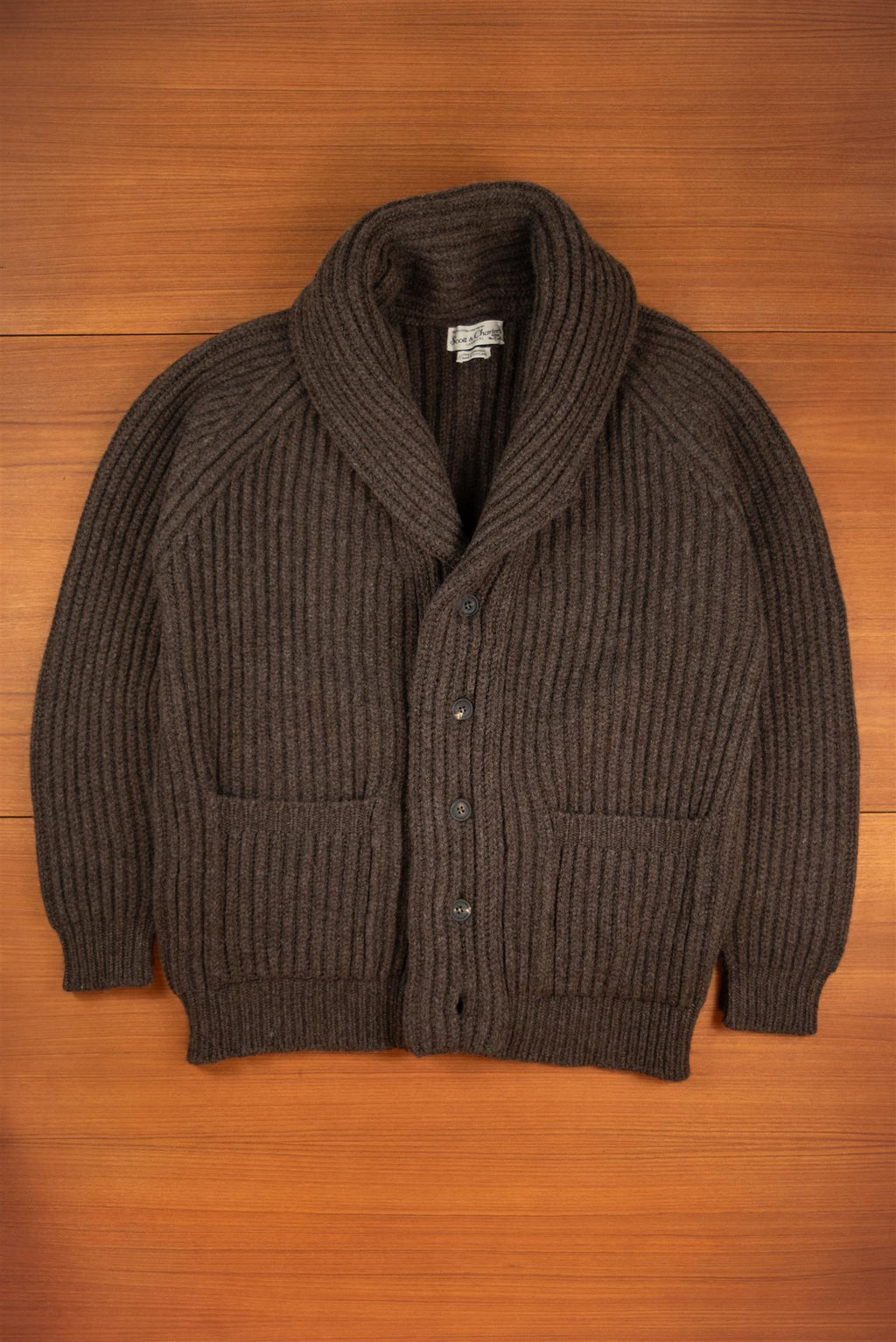 Cacao Lambswool Shawl Cardigan
