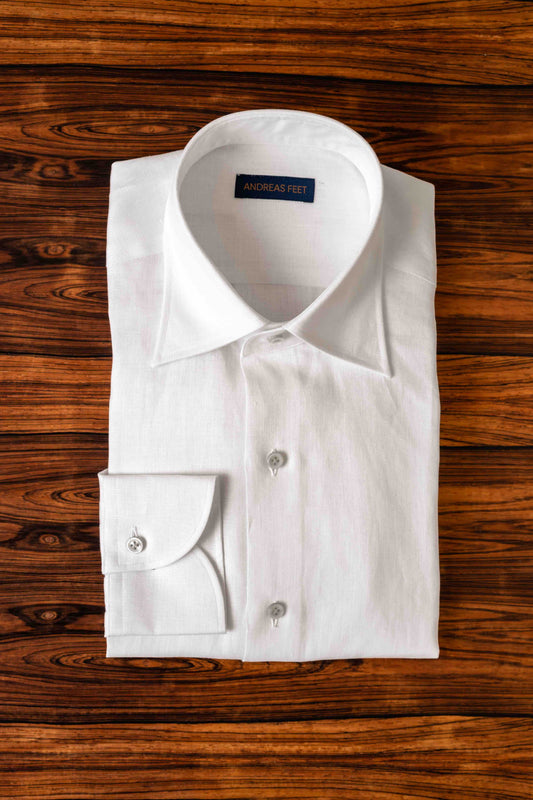 White Linen Casual Fit Shirt