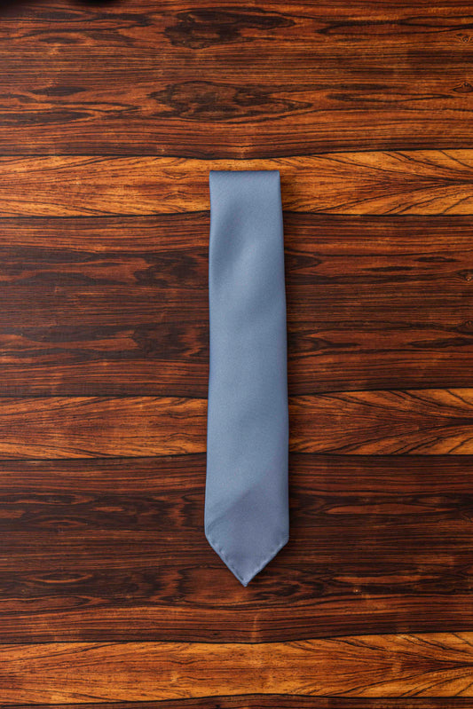 Sky Blue Twill Silk Plain Tie