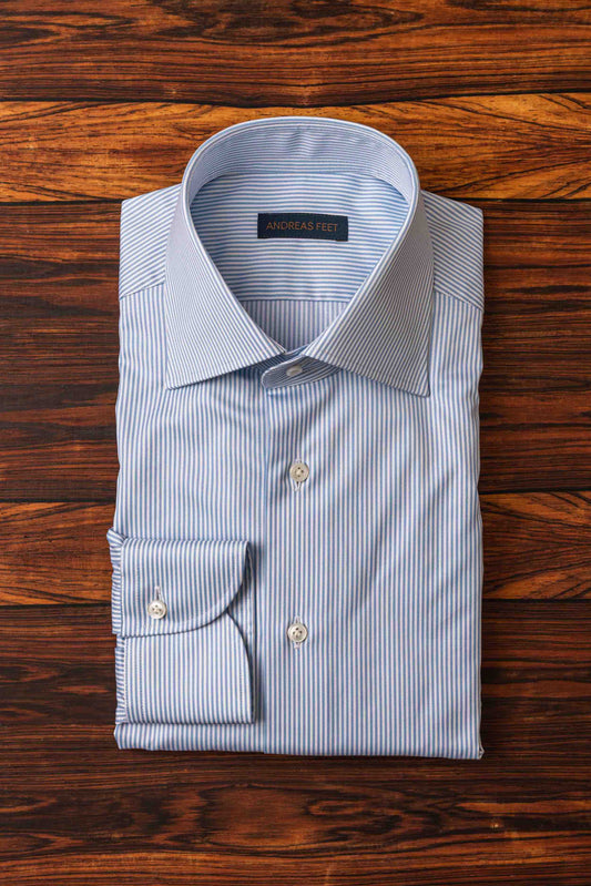 Light Blue Medium Stripe Modern Fit Shirt